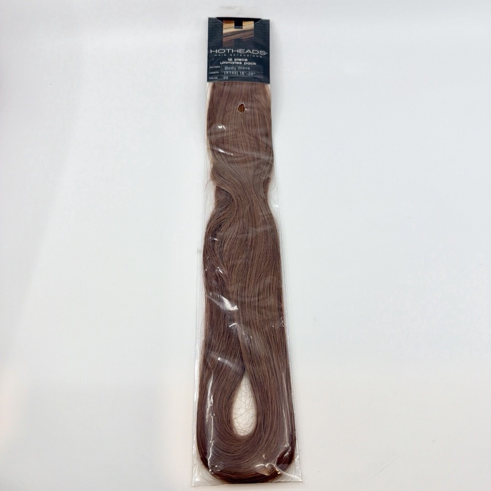 HOTHEADS Ultimates Tape In Extensions 18-20" #30 Light Red Brown NEW 12 Pieces